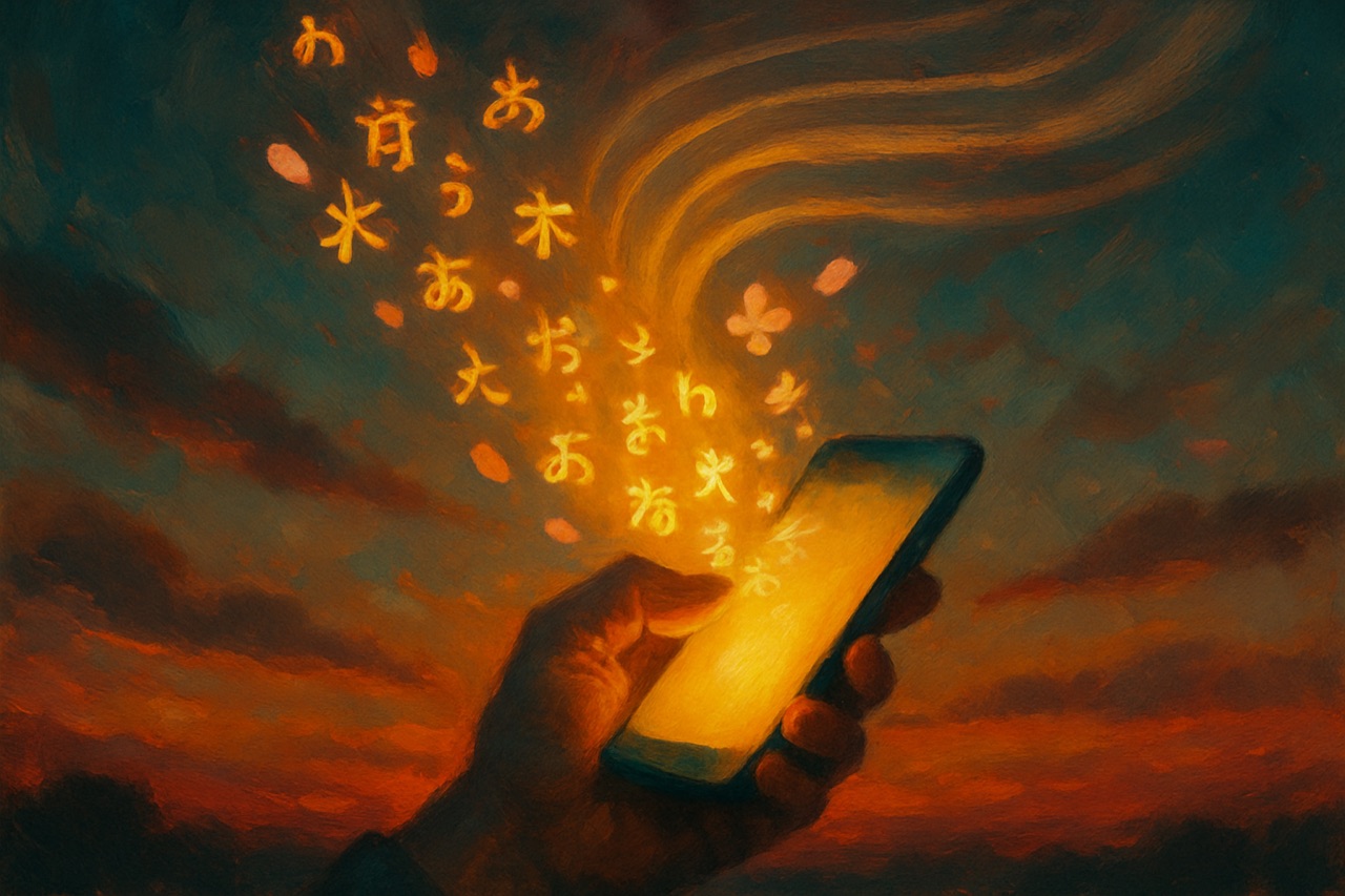 Painterly key art for Flua, a language-learning app